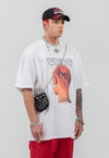 Punk t-shirt retro grunge tee raver top in white