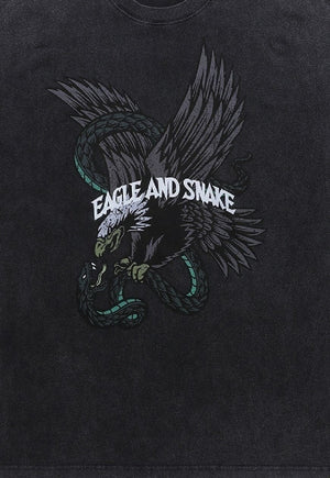 Eagle print t-shirt snake tee retro goth bible top in black