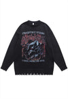 Werewolf sweater Gothic knit distressed horror jumper beige