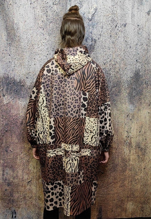 Leopard jacket handmade festival animal print windbreaker