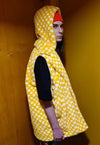 Chequerboard fleece jacket handmade 2 in 1 check coat yellow