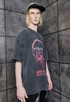 Premium grunge t-shirt vintage wash Gothic Jesus tee black