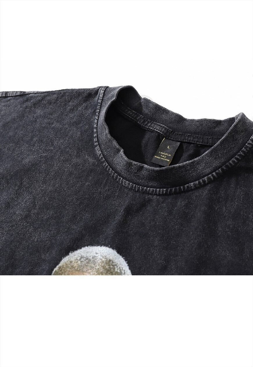 Basketball player print t-shirt USA sports tee retro top