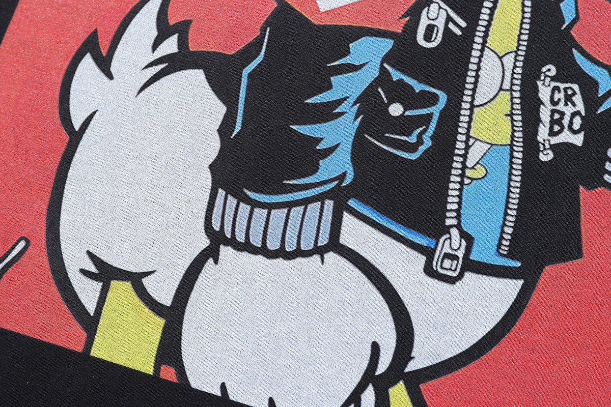 Punk cartoon t-shirt duck print tee retro American top in vintage grey