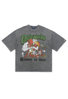 American baseball t-shirt duck cartoon tee sports top grey