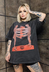 Gothic t-shirt premium vintage wash punk grunge tee in grey