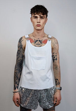 Cut-out sleeveless top raver multi hole tee cyberpunk vest