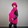 Neon pink jacket soft fleece rave coat bright festival bomber removable sleeves coat bright festival tracksuit bright burning man overcoat