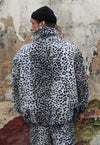 Leopard fleece bomber handmade animal 2 in 1 tie-dye jacket