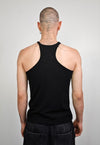 Halter vest unisex studded t-shirt catwalk tank top in black