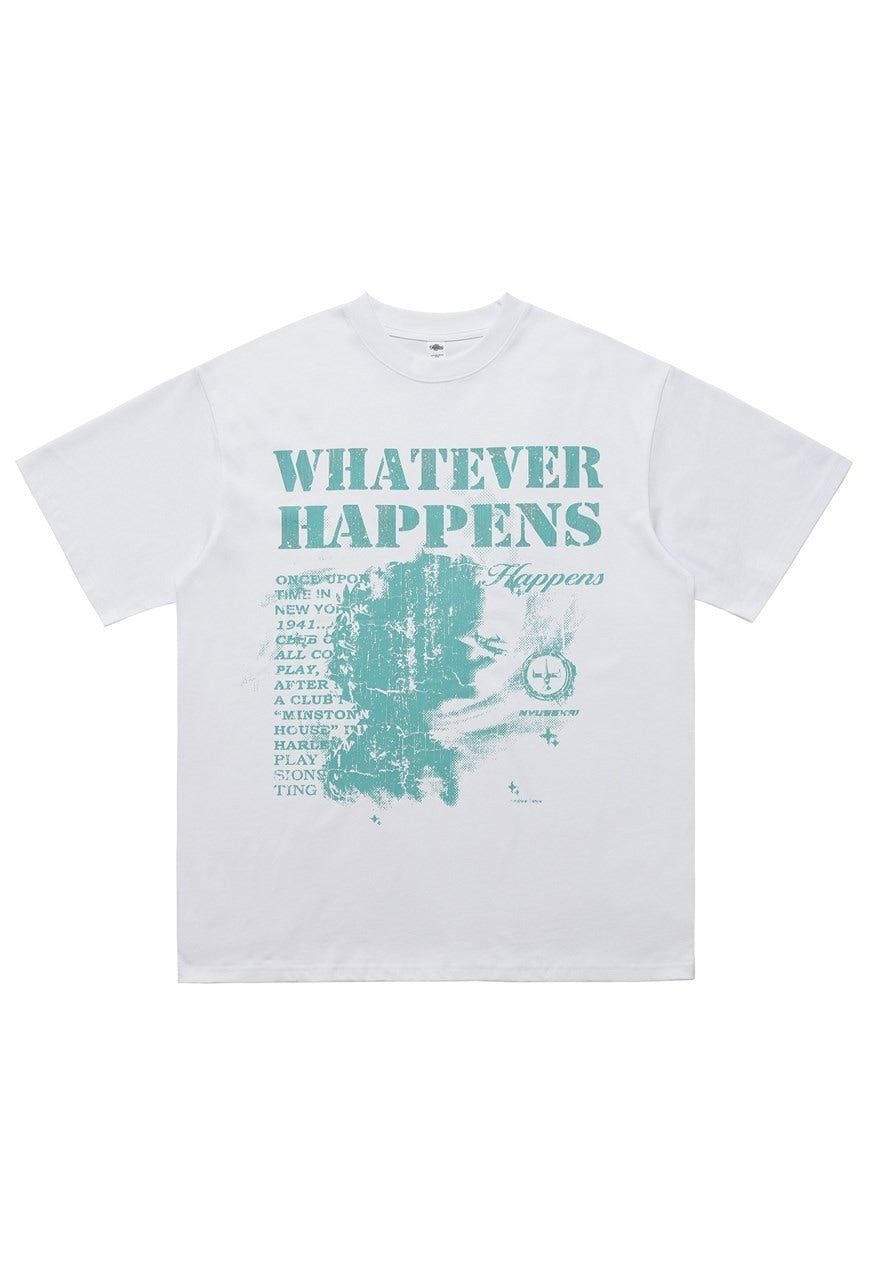 Whatever t-shirt retro slogan tee old poster top in White