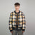 Tie-dye check bomber yellow tartan jacket raver reversible college varsity detachable sleeves handmade plaid puffer grunge punk rocker coat