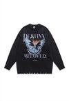 Butterfly sweater Anime knit distressed grunge jumper grey