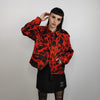 Tie-dye jacket abstract pattern bomber festival varsity grunge track jacket thunder print coat going out blazer party trench in black red