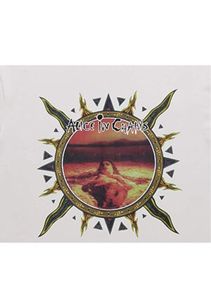 Alice in Chains t-shirt rock band tee grunge top in white