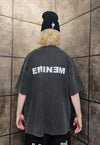 Rapper t-shirt premium vintage wash grunge hip-hop tee grey