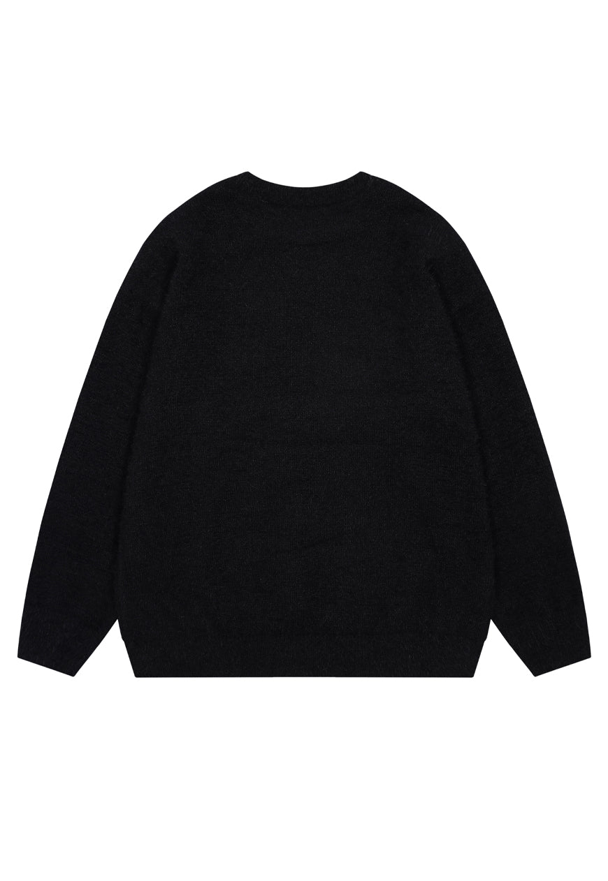 Dog patchwork sweater fluffy jumper puppy top in black