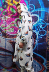 Teletubbies jacket handmade Alien print windbreaker in white