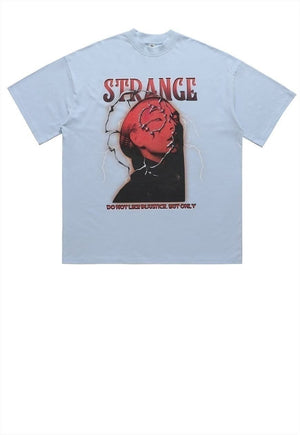 Strange t-shirt thunder top lightning slogan tee in black