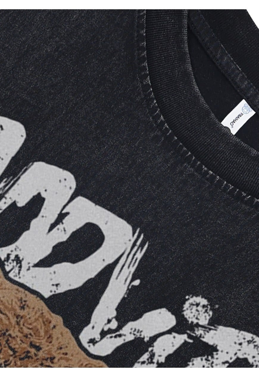 Bear print tank top surf vest retro teddy sleeveless t-shirt