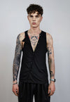 Sleeveless raver top button up tank tee grunge surfer vest