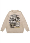 Vinland Saga sweater anime knit distressed Manga jumper grey