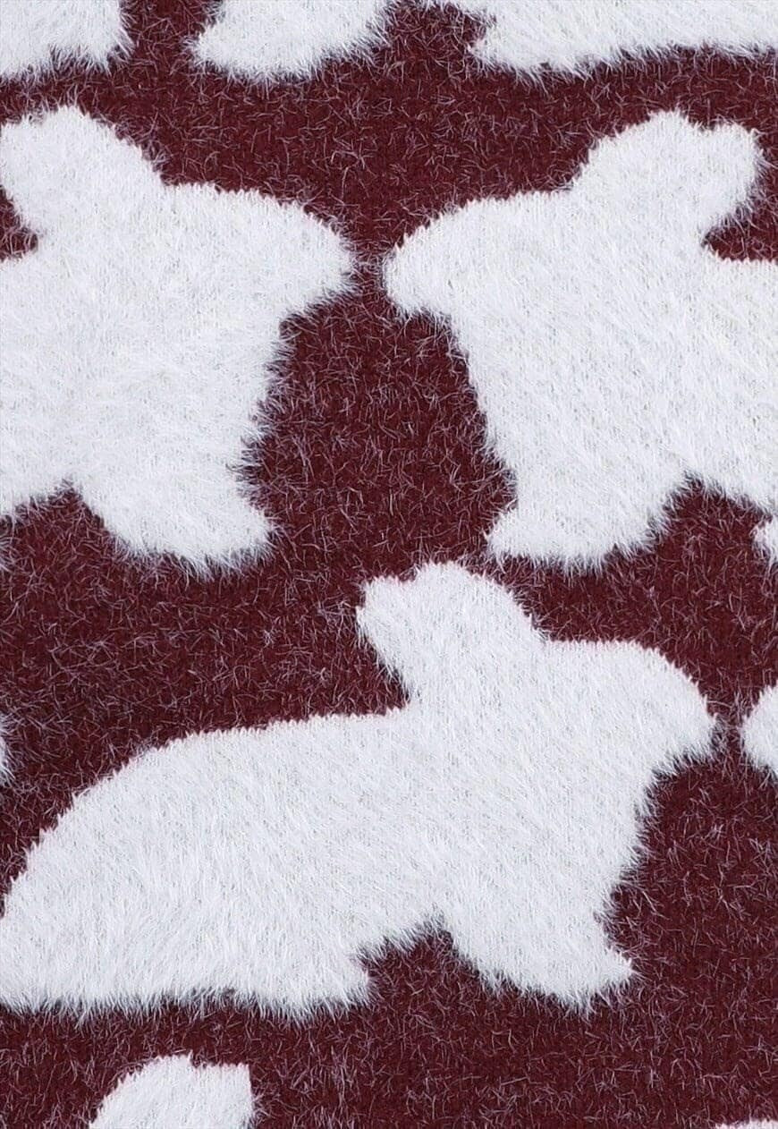 Fluffy sweater knitted rabbit jumper distressed punk top