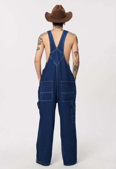 Denim dungarees high quality jean overalls in blue