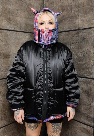 Anime bomber jacket handmade detachable Naruto puffer purple