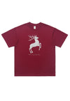 Christmas t-shirt deer print tee retro Christmas top in red