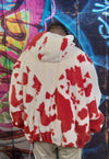 Cow fleece bomber reversible handmade animal print jacket