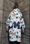 Butterfly print jacket handmade festival windbreaker white