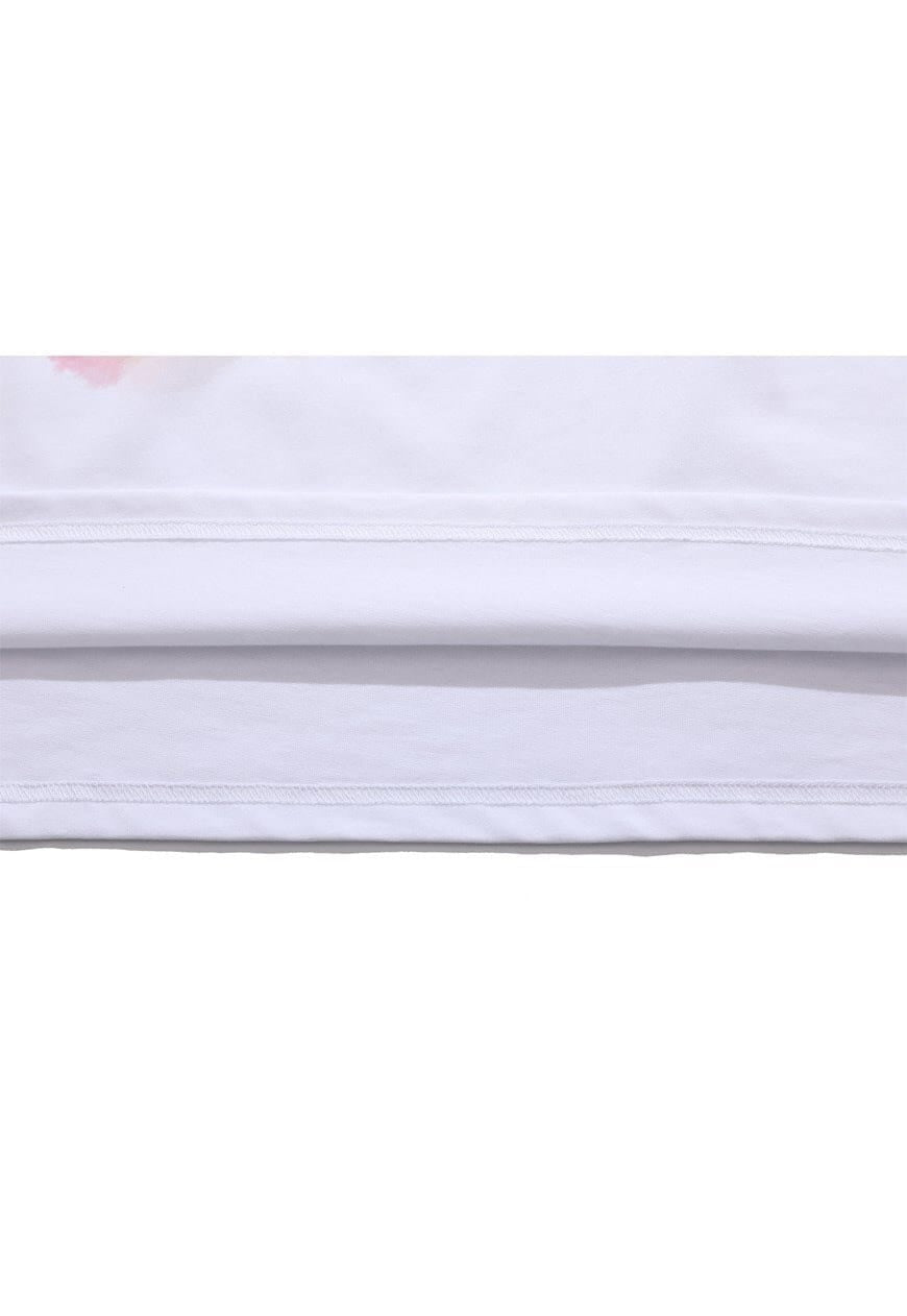 Water colour print t-shirt abstract tee paint top in white