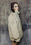 Faux fur duffle coat buckle strap double breasted jacket