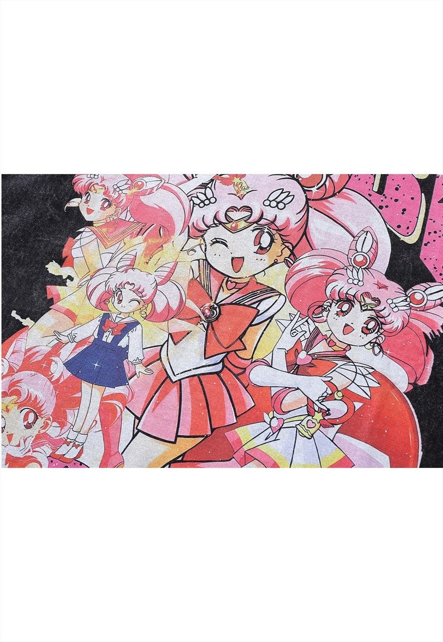 Anime t-shirt Japanese cartoon tee retro top