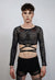 Cropped mesh top transparent short tshirt see-through jumper