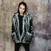 Faux fur luxury jacket handmade premium fleece jacket fluffy hooded coat grunge bomber tie-dye puffer in vintage acid grey