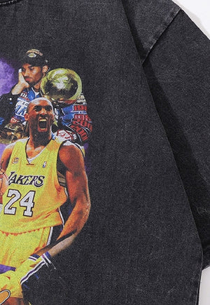 Kobe Bryant t-shirt Mamba tee retro basketball top in grey