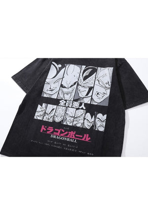 Anime tshirt Japanese cartoon tee retro DBZ top vintage grey