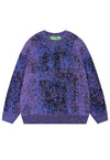 Abstract print sweater grey psychedelic fluffy rave jumper