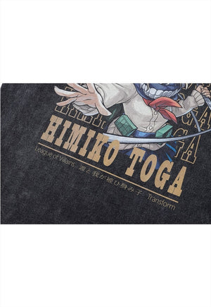 Himiko Toga t-shirt vintage wash long tee retro anime top