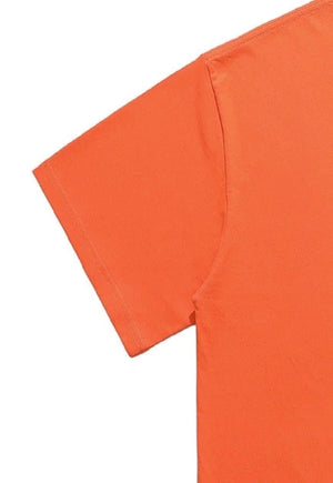 Horn print t-shirt grunge tee retro raver top in orange