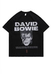 David Bowie t-shirt rock star tee grunge skater top in white