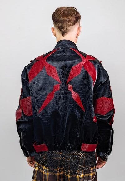 Snake skin racing jacket Japanese style motorsports bomber