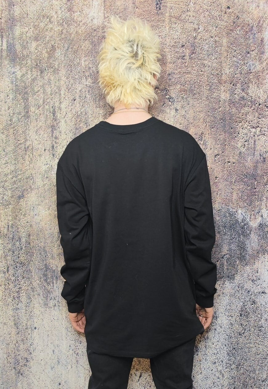 Pentagram t-shirt lamb print tee grunge Gothic top black