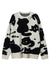 Black cat print sweater cream knitted Gothic top punk jumper