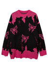 Butterfly sweater distressed grunge jumper ripped top purple