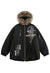 Gothic parka jacket faux fur collar embroirdered punk bomber