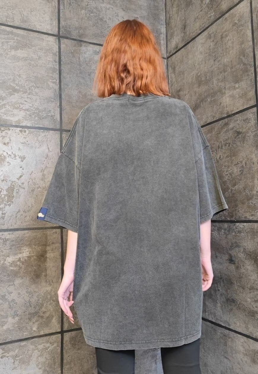 Rainbow t-shirt abstract tee grunge flame tee vintage grey