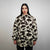 Fleece track jacket cow bomber detachable hood animal print tracksuit brown festival coat furry overcoat spot pattern pullover Dalmatian top